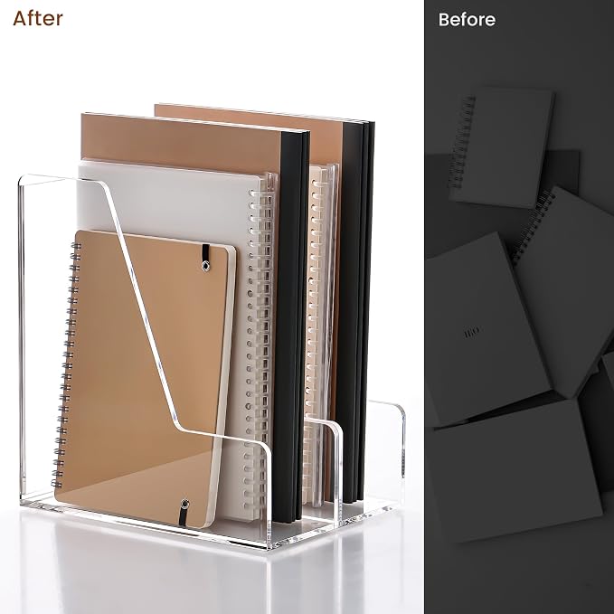 YUXUN Acrylic Magazine File Holder,Clear Desk Organizer File Holder Stand for File/Magazine/Binders/Notebook/Envelopes,Multi-purpose Coloring Comic Book Storage for Home/Office/Classroom Organization - Image 6