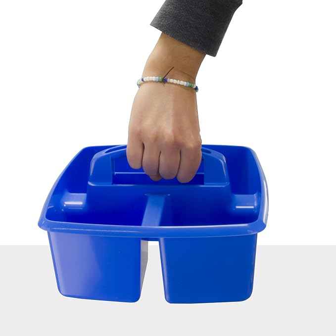 Storex Classroom Caddy, 9.25 x 9.25 x 5.25 Inches, Assorted Colors, Color Assortment Will Vary, Case of 6 (00940U06C), Small Caddy - Image 7
