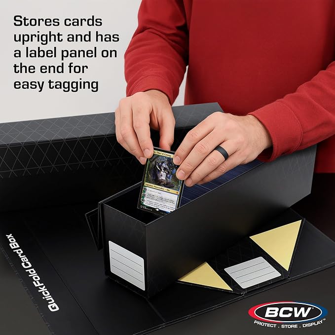 BCW QuickFold® Card Storage Boxes for Magnetics & Toploaders – 9 Pack | Trading Card Holder Box with Magnetic Closure | Easy Fold Assembly for Sports and TCG Cards - Image 7