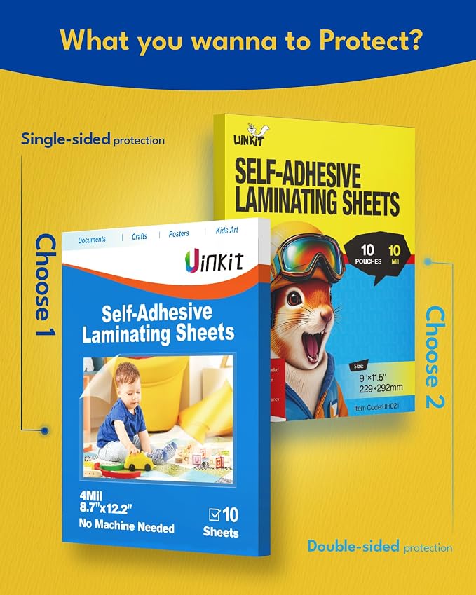 Uinkit 50Pack Business Card Laminating Pouches, 10Mil Thick Double-Sided Seal for 2.6x3.9" Cards, Bulk Waterproof for Employee ID Badges, Loyalty & Membership Cards, No Machine Needed - Image 6