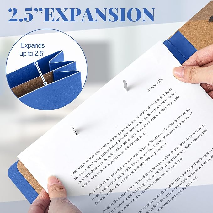 AmazingSpark 18 Pcs Legal Size Classification Folders Bulk 1 Divider Pressboard File Folder with Expansion 2 Prongs Fastener Heavy Duty Office File Organizer for School Hospitals Home (Dark Blue) - Image 4