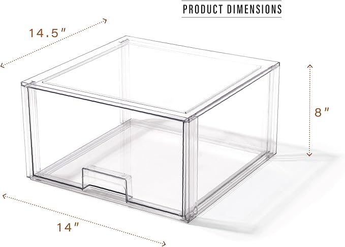 BINO | Stackable Storage Drawers, Tall X-Large - Clear | THE CRATE COLLECTION | Storage Bins With Drawers | Bathroom Organizers | Under Sink Organizer | Vanity Cabinet Home Organization - Image 2