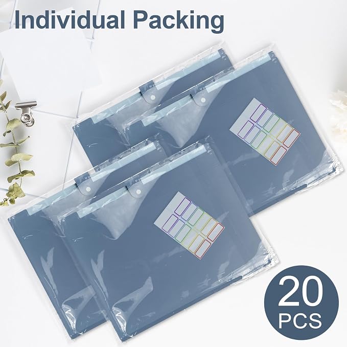 20Pack Accordion File Organizer Expanding File Folder with 8 Pockets, Bulk Letter Size Portable Paper Document Organizer for Office Home Business Supplies, Blue - Image 5