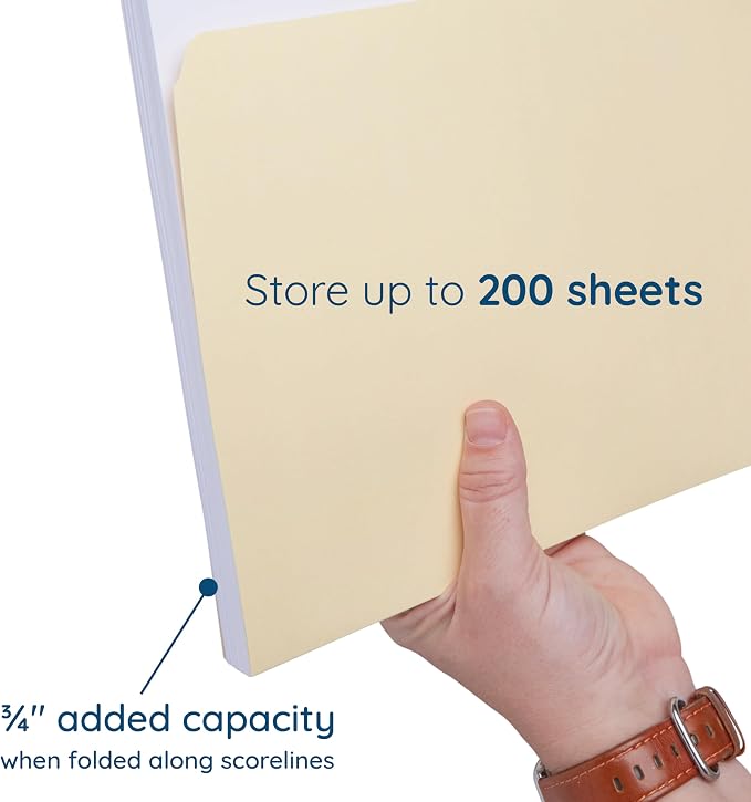 Blue Summit Supplies 100 Heavy Duty Manila File Folders, Letter Size, 14pt | Heavy duty 14pt manila, reinforced 1/3 cut tabs, for office, home, and classroom document filing - Image 3
