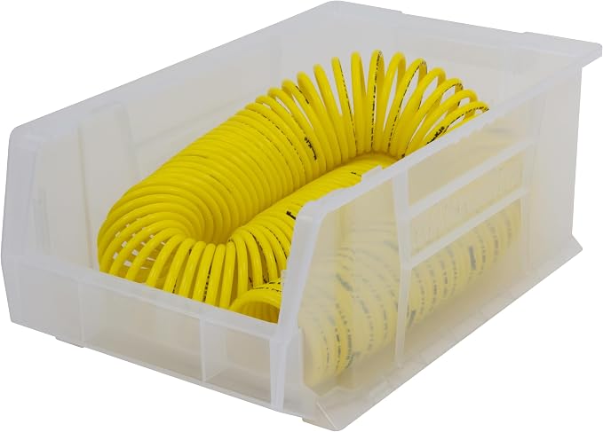 Akro-Mils 30281 Super-Size AkroBins Plastic Storage Bins, Space-Saving Stackable Bins for Garage, Classroom, Warehouse Organization, 20" L x 12" W x 8" H, Clear, 3-Pack - Image 5