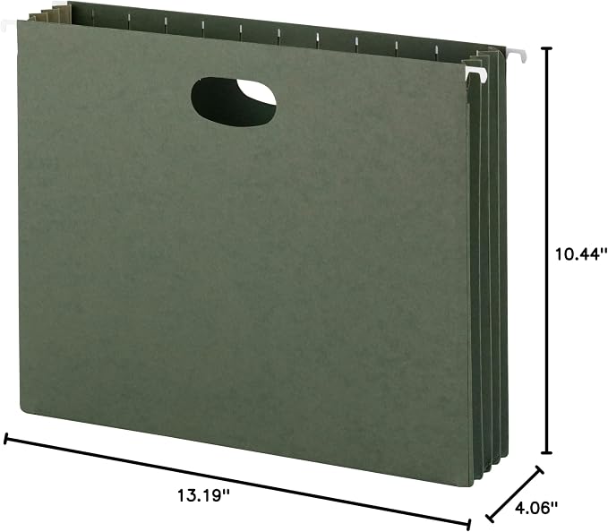 Smead Hanging File Pocket with Full-Height Gusset, 3-1/2" Expansion, Letter Size, Standard Green, 10 per Box (64220) - Image 8