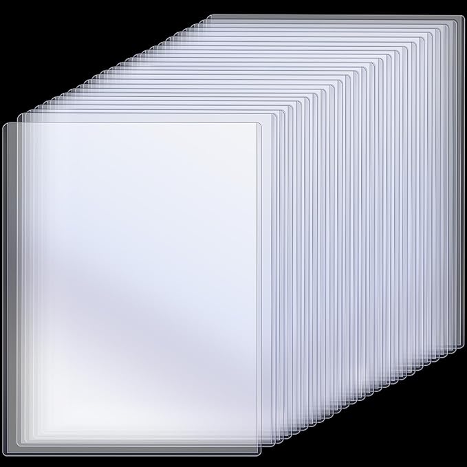 Teling 25 Pcs 8.5 x 11 Inch Rigid Sheet Protectors, Clear Plastic Document Sleeves, Hard Document Holder, Birth Certificate Protector Certificate Holder Clear Paper Protector for Important Documents by Teling