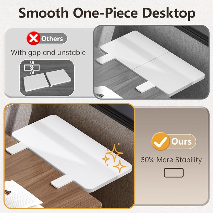 3 in 1 Clamp-on Desk Extender Shelf, 15.7×7.5 Inch, White | Adjustable Desk Riser for Monitor & Keyboard, Heavy-Duty Side/Top Desk Organizer Shelf, Desktop Storage for Office Supplies - Image 5