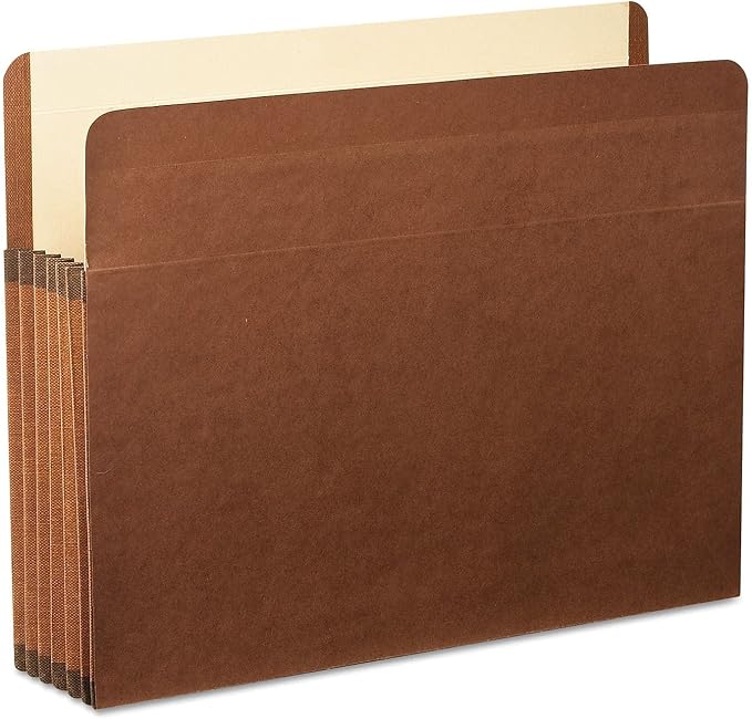 Pendaflex Premium Reinforced File Pockets, Letter Size, Brown, 5.25 inch Expansion, 5 per box (85545) - Image 2