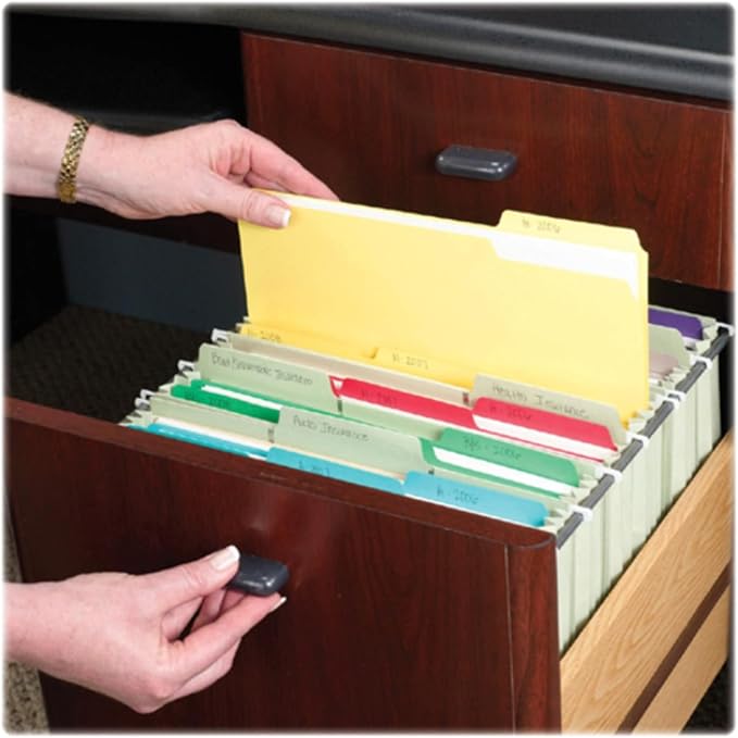 Smead Interior File Folder, 1/3-Cut Tab, Letter Size, Assorted Primary Colors, 100 per Box, Expandable File Folders for Filing Cabinet - Image 5