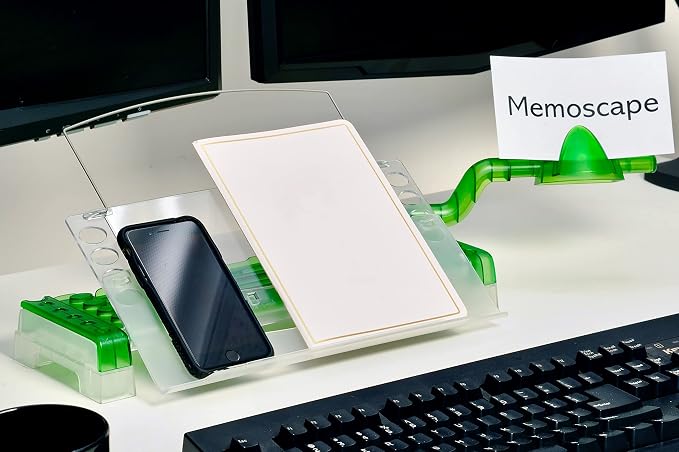 MemoScape Adjustable in-Line Document Holder for Typing | Reduces Neck Strain, Improves Focus, Boosts Desk Organization, and Workflow | Paper Holder Stand for Desk and Home Office - Green (VUR 5020) - Image 4
