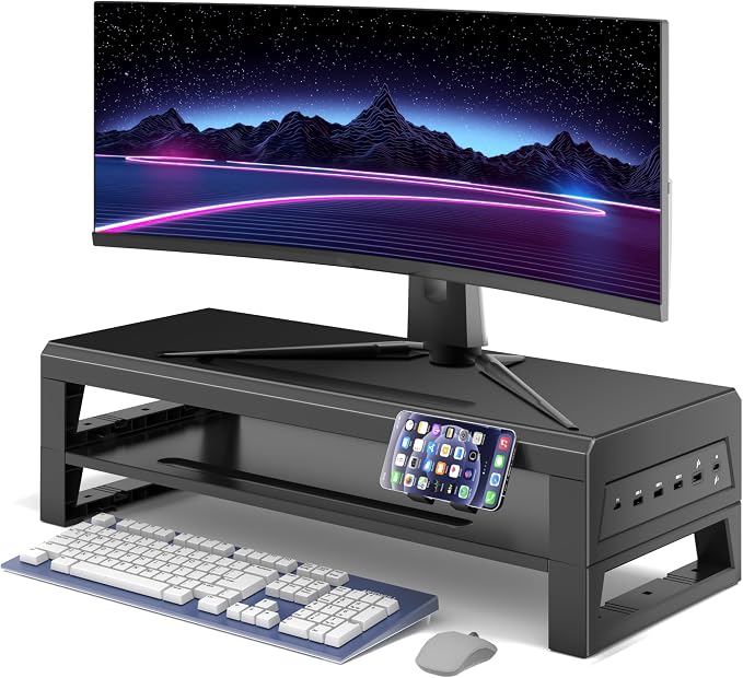 Computer monitor stand (USB Hub Fast Charging Version, Two-layer 550mm) by Unknown