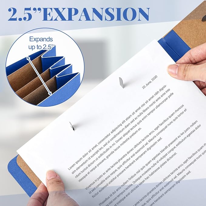 AmazingSpark 18 Pcs 3 Dividers Legal Size Classification Folders Bulk Pressboard File Folder with Expansion 2 Prongs Fastener Heavy Duty Office File Organizer for School Hospitals Home (Dark Blue) - Image 4