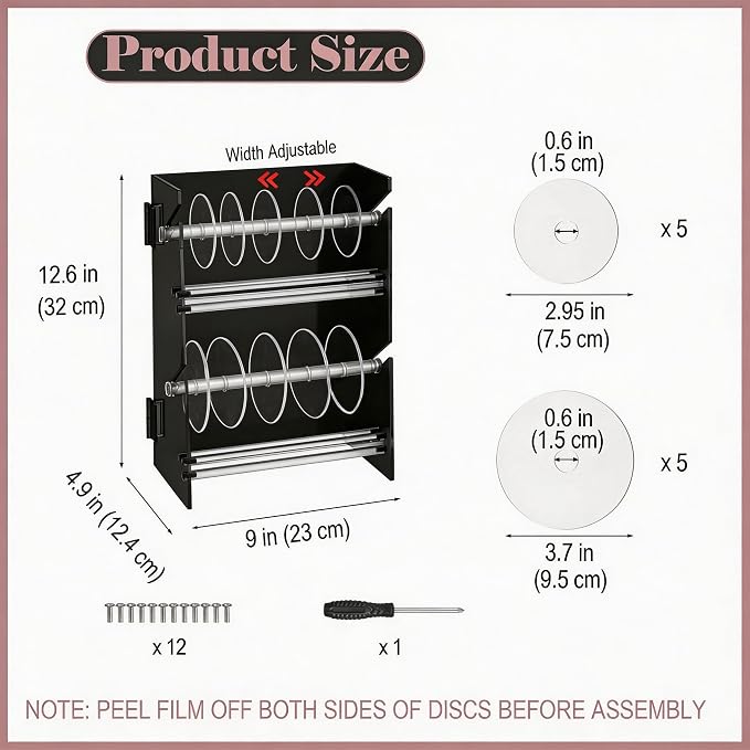 Acrylic Sticker Dispenser, Label Dispenser, Sticker Roll Holder | Double-Layer Design, 12 Roll Capacity, Adjustable Dividers, Easy Visibility, Ideal for Office, School, Craft Rooms & Home - Image 2
