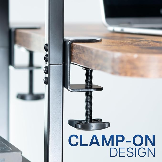 VIVO Clamp-on 16 inch Flexible 2-Tier Shelving Unit for Table Accessories, Gaming Devices, and More, 4 Configuration Options, Desktop Organizer, Black, DESK-SHELF2CS - Image 8