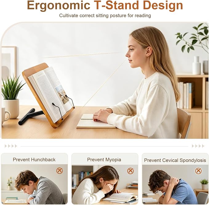 2-in-1 Floor & Desktop Music Book Stand, Adjustable Height 19.7-51.2 in | Dual-use Detachable Reading Stand, Features Storage Tray and Page Clips for Sheet Music, Laptops & Cookbooks - Image 6