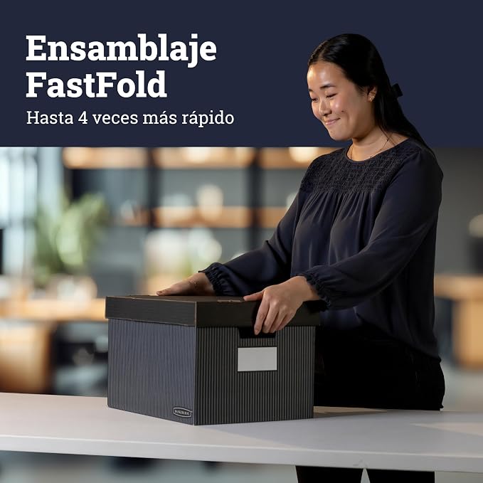 Bankers Box 4-Pack Medium-Duty File Storage Boxes, Letter/Legal, FastFold | Speed through filing with FastFold setup, sturdy stacking, reinforced handles, and dependable document protection. - Image 3