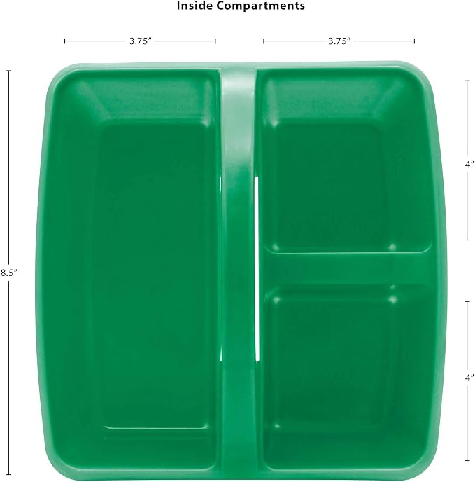 Teacher Created Resources Green Portable Plastic Storage Caddy 6-Pack for Classrooms, Kids Room, and Office Organization, 3 Compartment - Image 4