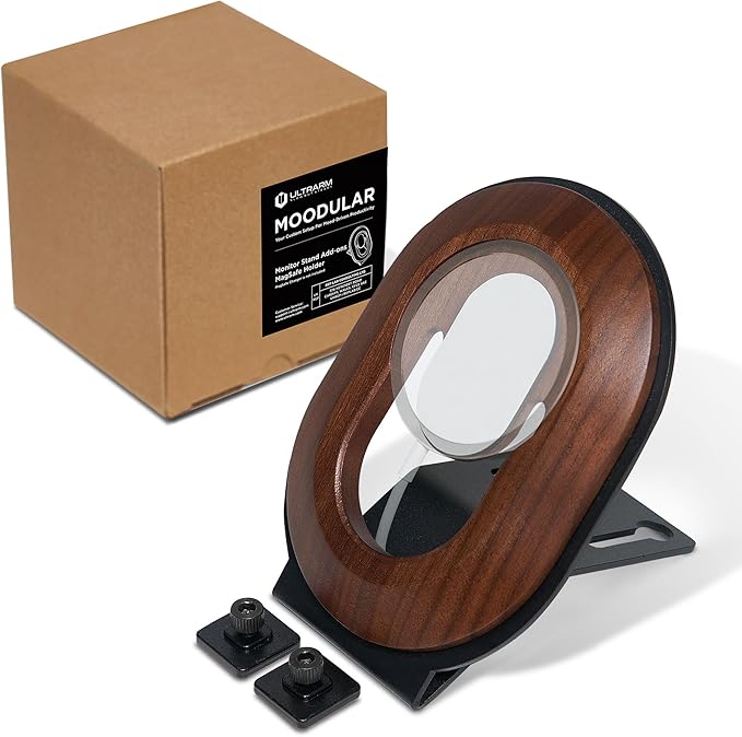 Moodular Phone Stand Add-On for MagSafe & Rails, Do Not Use Alone | Accessory Only, Charger Not Included, Ergonomic Viewing Angle, Flexible Positioning, Wood & Steel Design, Black, MSA-MS by ULTRARM
