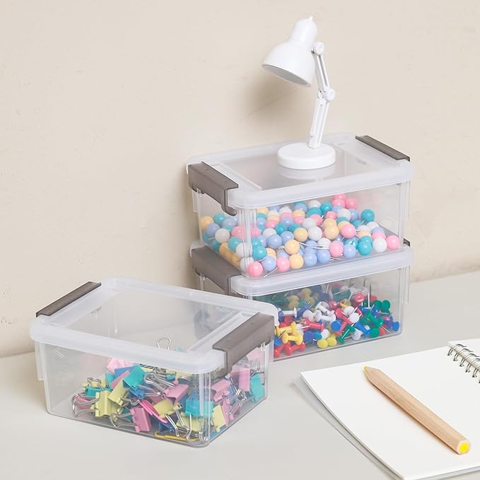 Citylife 8 Packs Plastic Bead Organizers 0.53 QT Clear Storage Containers with Lids for Craft Storage Small Storage Box, 5.28 x 3.86 x 2.36 Inches - Image 6
