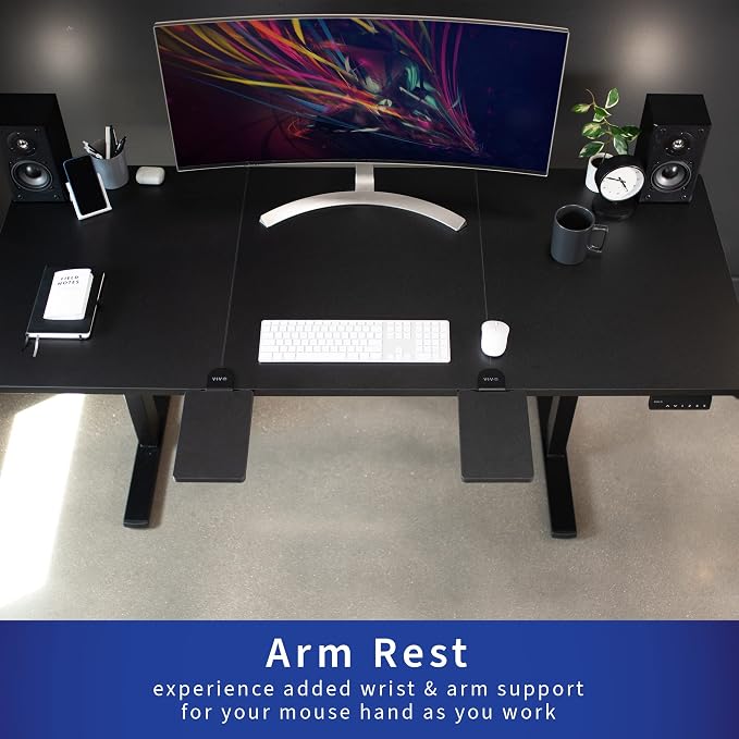 VIVO Clamp-on 6 x 9 inch (11 Including Clamps) Desk Extender, Wrist Support, Armrest Tray, Table Mount for Sit Stand Desks, Black, DESK-EXT09 | Wrist Support, Armrest Tray, Table Mount for Sit Stand Desks - Image 9