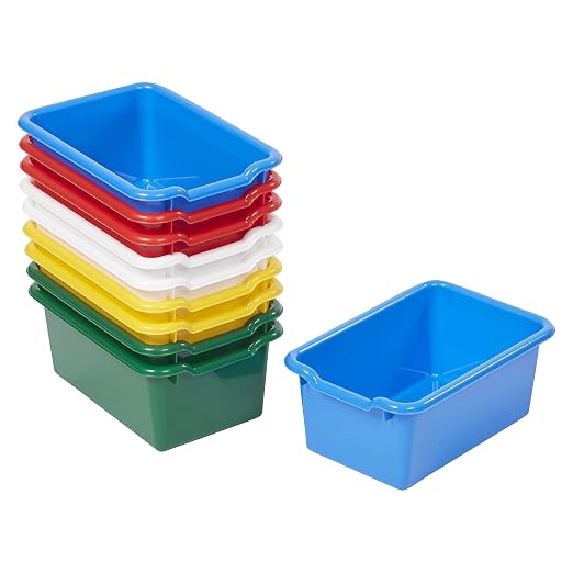 ECR4Kids Scoop Front Storage Bins, Multipurpose Organization, Assorted, 10-Piece by ECR4Kids