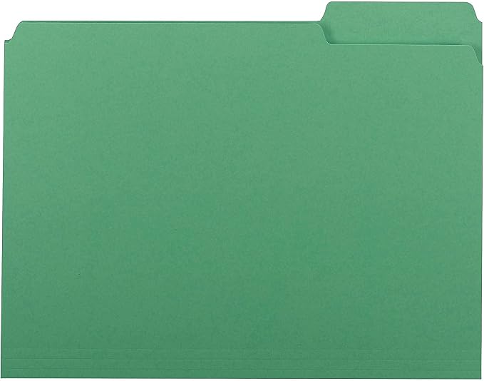 Smead Interior File Folder, 1/3-Cut Tab, Letter Size, Green, 100 per Box, Expandable File Folders for Filing Cabinet - Image 4