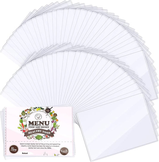 50 Pcs Rigid Print Protectors 8.5x11 25mil Clear Hard Sleeves by Henoyso