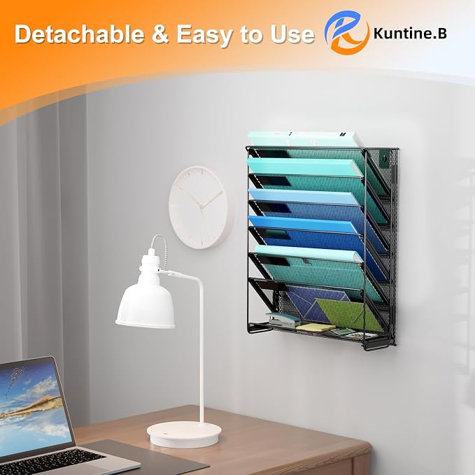 Kuntine.B Wall File Organizer Office Hanging Magazine Holder Wall File Organizer for Office Home - Image 6