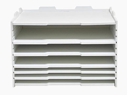 18 1/8" L × 13 3/16" W × 12 9/16" H Standard Horizontal Letter Tray, Multi-Tier Desktop File Organizer, Paper Document Mail Sorter for Home Office Classroom – White(6 Tier-Horizontal) by Unknown