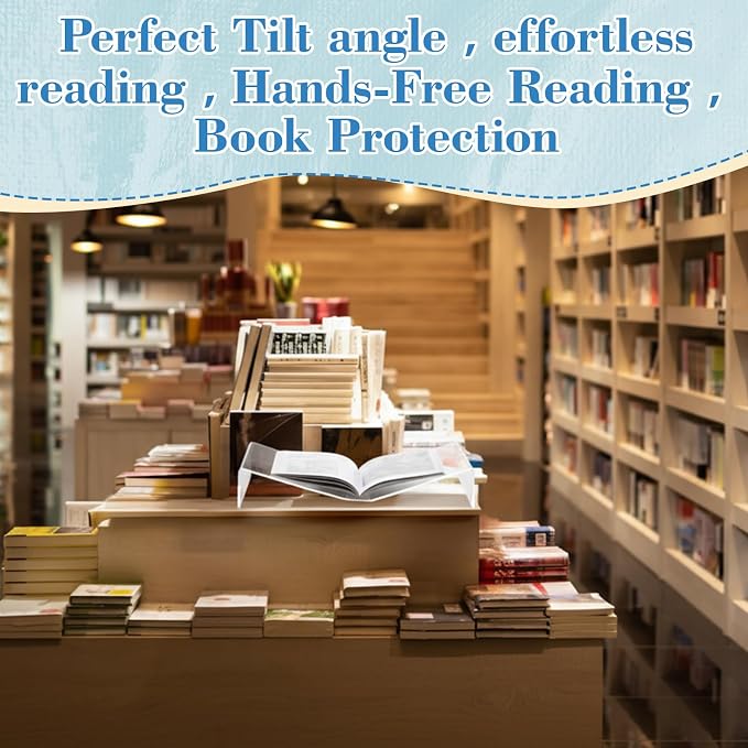 Sintuff Extra Large Acrylic Open Book Display Stand 19.63" W X 12" D X 3.5" H, Open Bookstand Holder for Display and Reading Cookbooks, Art Books, Bibles, Magazines - Image 4