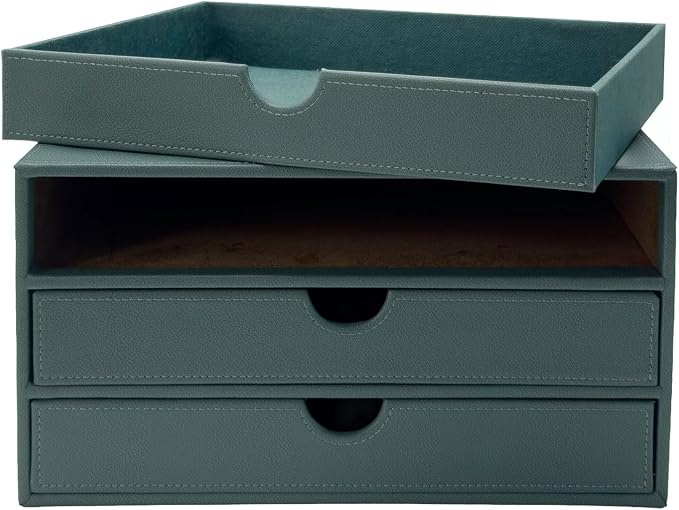 UnionBasic Document Organizer, 3-Drawer File Cabinet Document Storage Box, Office Desktop Filing Organizer, Dark Ivy - Image 5