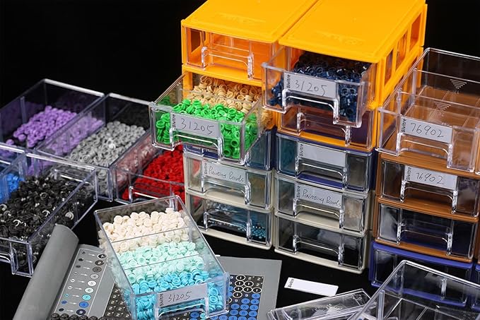 Stackable Storage Drawers Set of 20 with Dividers and Paper Labels - Image 2