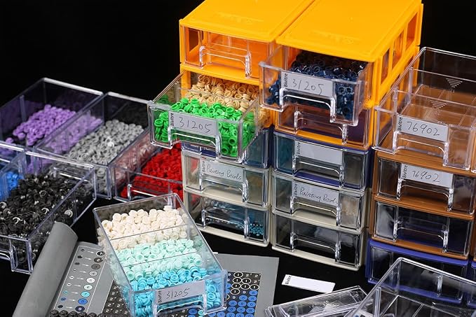 Stackable Storage Drawers Set of 20 with Dividers and Paper Labels - Image 2
