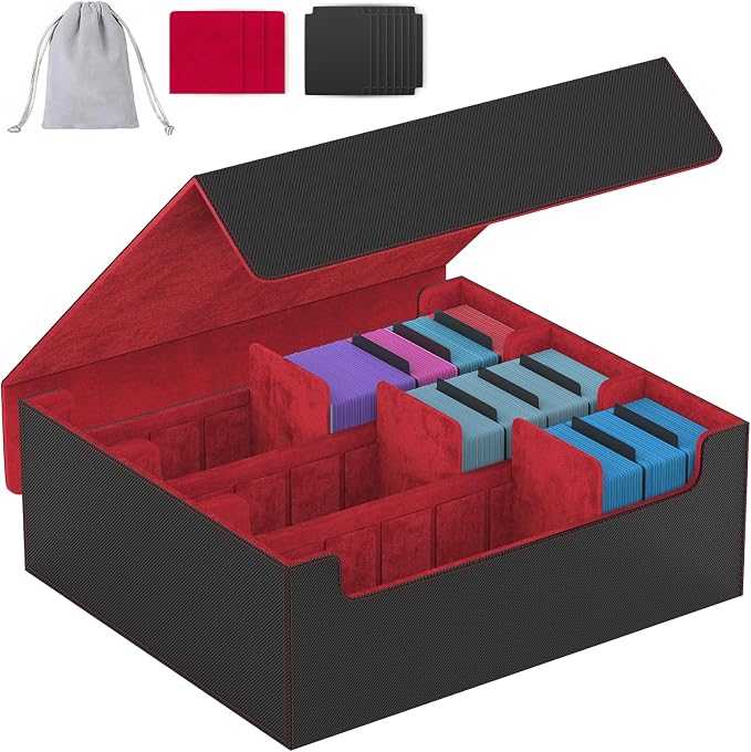 3-Row【2400+】Trading Card Storage Box, Card Organizer Holder with 8 Dividers, Case Fit for MTG TCG Magic Commander Deck Playing Cards, Deck Box for Sport Card by ENTUMODirect