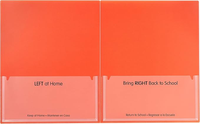 C-Line Classroom Connector School-to-Home Folders, Orange, 25 per Box (32002) (Pack of 6) - Image 2