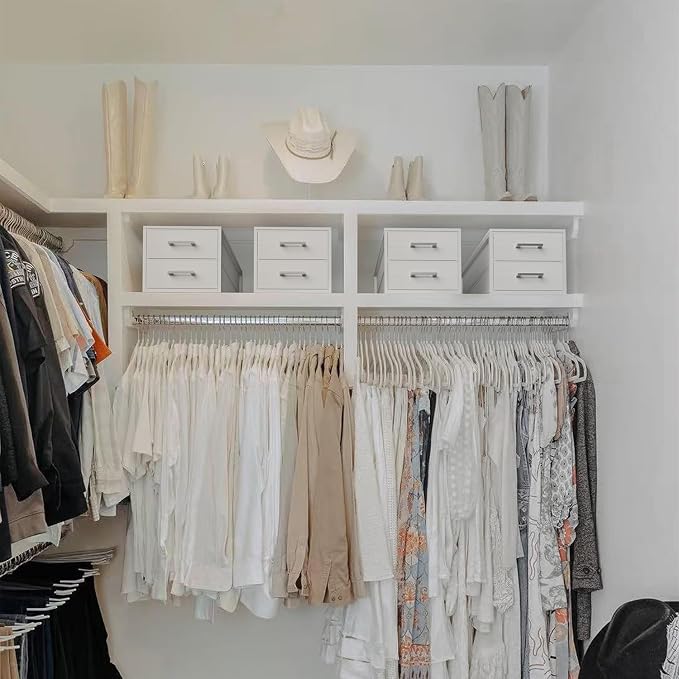 BOLUO Stackable Storage Drawers Closet Organizers and Storage Fabric White 2 Drawer Dresser for Bedroom Modern - Image 8