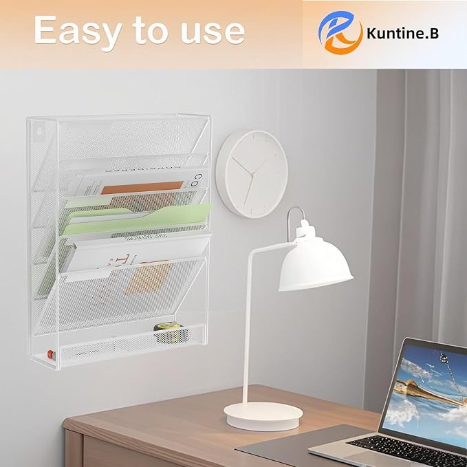 Kuntine.B Wall File Organizer Office Hanging Magazine Holder Wall File Organizer for Office Home - Image 7