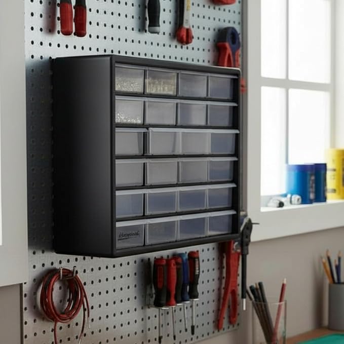 Homak 24-Drawer Parts Organizer, Black, HA01024152 - Image 2