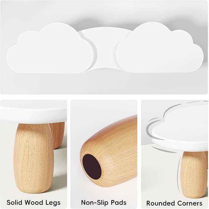 AFOOYO Dual Monitor Stand Riser,Rainbow Cloud Desktop Computer Stand for 2 Monitors,Adjustable Length and Angle Multifunctional Desktop Organizer Stand for Laptop, PC, Computer, Printer,White - Image 6