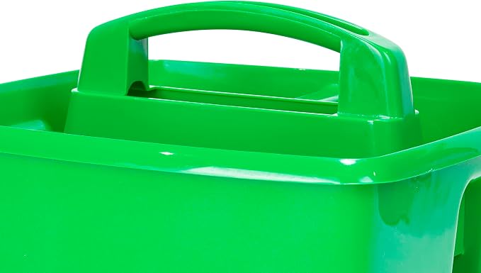 Storex 3-Compartment Small Caddy – Multipurpose Classroom Organizer with Handle, Green, 5-Pack (00951U06C) - Image 5
