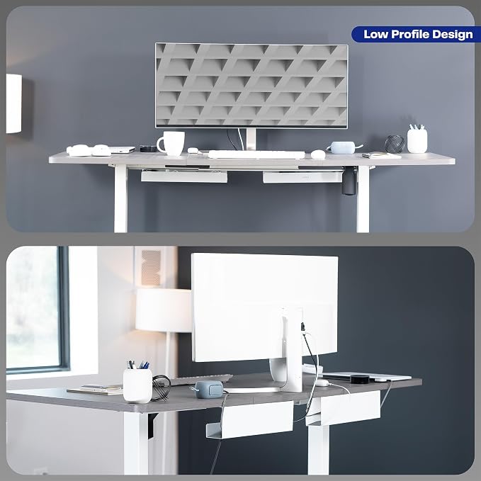 VIVO 2 Pack White 17 inch Under Desk Cable Management Tray, DESK-AC06-2CW | Set of 2, Low Profile Power Strip Holder, Cord Organizer, Wire Tamer Steel Cable Rack for Office and Home, Holds 11 lbs each - Image 7