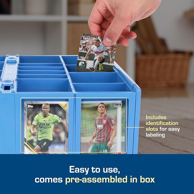 BCW Collectible Card Bin (4-Pack, Blue) | Holds 3200 Cards Each | Includes 4 Dividers Per Bin | Storage for Pokémon, MTG & Sports Cards - Image 4