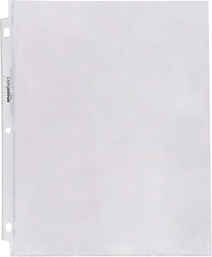 Amazon Basics Sheet Protectors for 3 Ring Binder, Top Loading, Clear Plastic Sleeves, Letter Size, 2000-Pack - Image 2