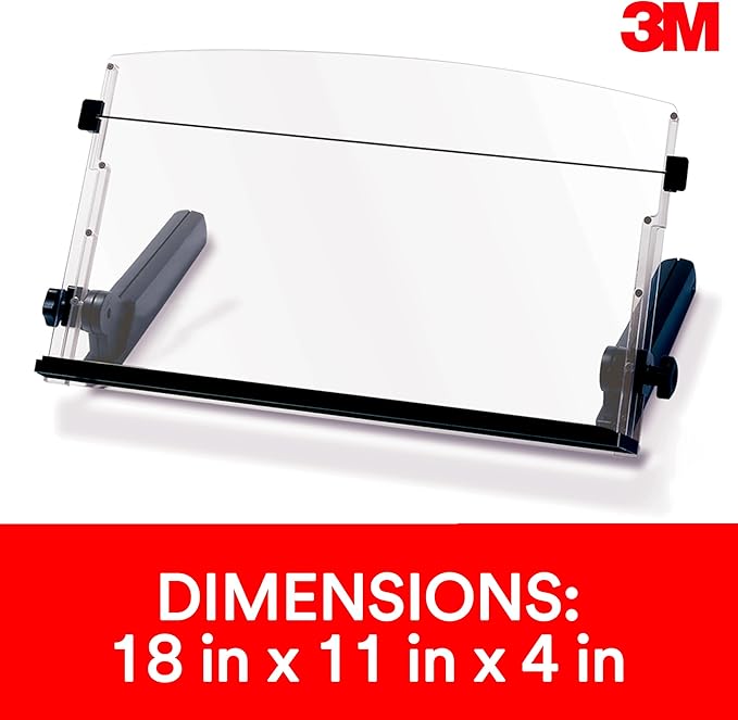 3M Adjustable in-Line Document Holder, Black, DH640, 1 Pack/Case | With Elastic Line Guide - Image 6