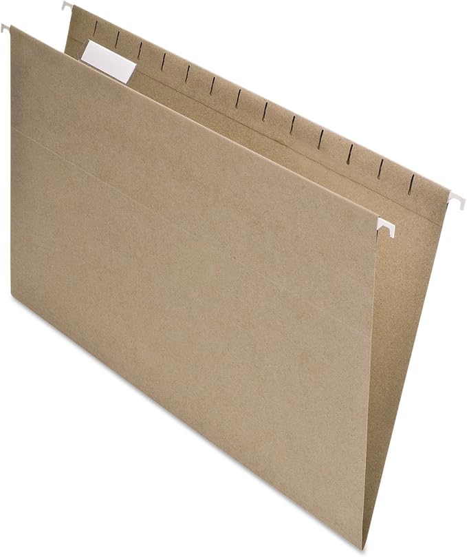 Pendaflex EarthWise 100% Recycled Hanging File Folders, 1/5 Cut, Legal Size, Natural, 25 per Box (76542) by TOPSProducts