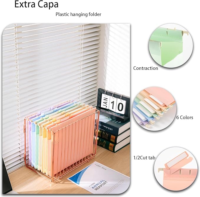30 Plastic Large Capacity Hanging folders with Labels, Colored red | Keeps paperwork organized with vibrant color coding for quick identification at home, school, or work. - Image 3