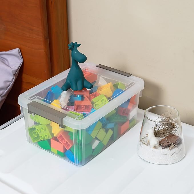 Citylife 4 Packs Small Storage Bins with Lids 3.2 QT Plastic Storage Containers for Organizing Stackable Clear Storage Boxes - Image 3