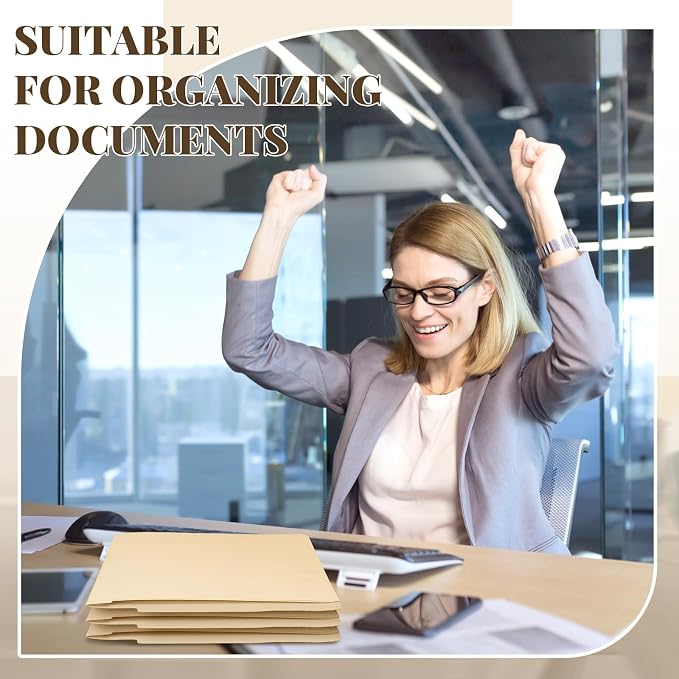 Skyygemm 24 Pack Classification Folders, Letter Size,1 Dividers,Beige | Pressboard File Folders, 2 Prong Fasteners, 2" Expanding, Manila, End Tab, for Office School Legal Records Medical - Image 5