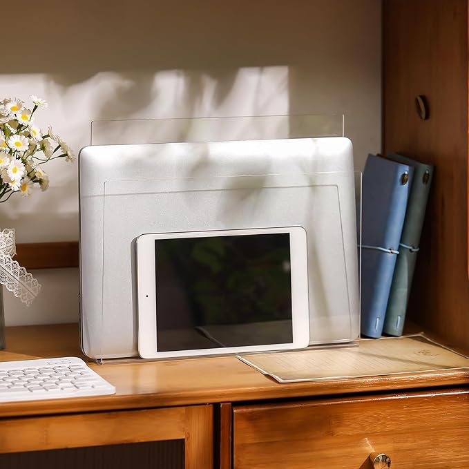 4 Pcs 12 Inch Acrylic Wall File Holder Tablet or Patient Chart Holder with Open Sides Medical Files Hanging Organizer for Wall Hardware for School Office Home (Square Style) - Image 3